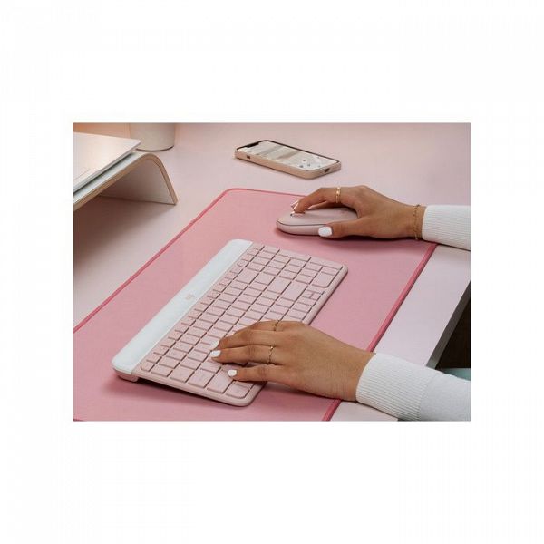 Logitech Slim Wireless Combo MK470, SLO gravura, roza