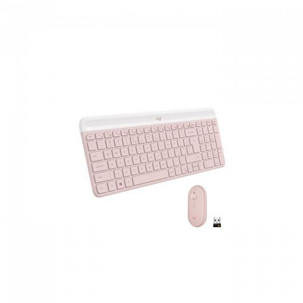 Logitech Slim Wireless Combo MK470, SLO gravura, roza