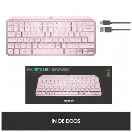 Logitech tipkovnica MX Keys Mini, roza barva, SLO g. 