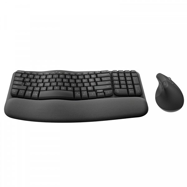 LOGITECH Wave Keys and Lift Combo črna slo tisk brezžična tipkovnica + miška