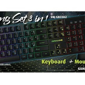 MAXLINE gaming komplet 3v1 (tipkovnica+miška+podloga) SW-GKC002  / SLO