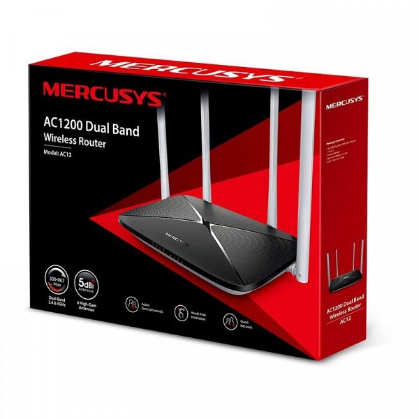 MERCUSYS AC1200 (AC12) Dual Band brezžični usmerjevalnik-router