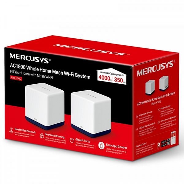 MERCUSYS HALO H50G (2-pack) AC1900 Whole Home Mesh Wi-Fi sistem
