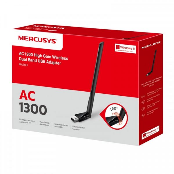 MERCUSYS MA30H WIFI AC1300 Dual Band USB brezžični mrežni adapter