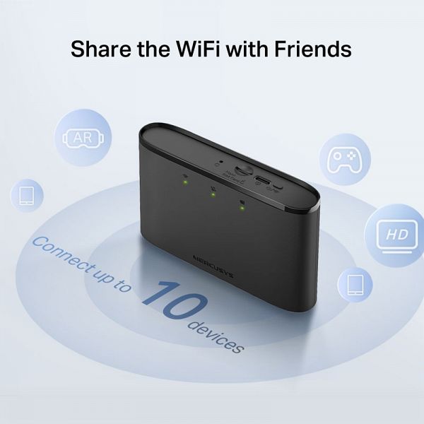 MERCUSYS MT110 4G LTE 2200 mAh baterija prenosni brezžični usmerjevalnik-router