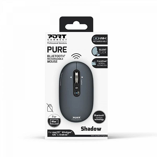 Miška PORT Bluetooth  Pure MAC Shadow