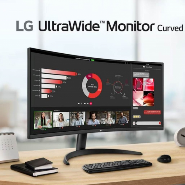 Monitor LG 34WR50QC-B UltraWide™, 34'', VA , 21:9, 3440 x 1440, 100Hz, 2x HDMI, DP