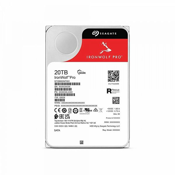 NAS trdi disk 20TB 7200 256MB SATA3 IronWolf PRO