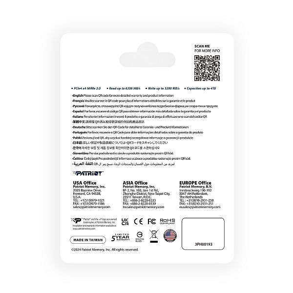 Patriot P400 V4 2TB M.2 NVMe SSD PCIe Gen 4 x4