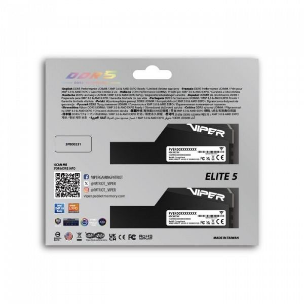 Patriot Viper Elite 5 Ultra RGB Kit 32GB (2x16GB) DDR5-6400 DIMM CL32, 1.4V