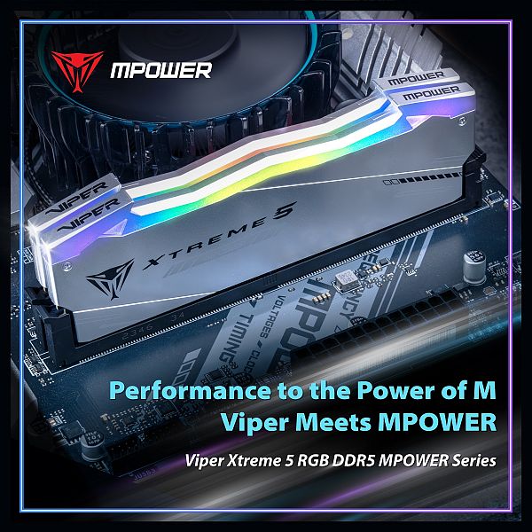 Patriot Viper Xtreme 5 RGB Kit MPOWER 32GB (2x16GB) DDR5-6400 CL32, 1.4V