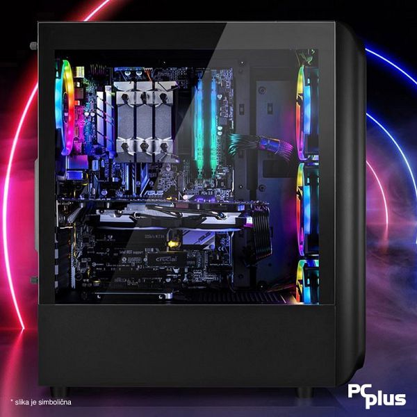 PCPLUS Storm i5-12400F 16GB 1TB NVMe SSD GeForce RTX 4060 Ti DDR6 8GB RGB Windows 11 Home gaming namizni računalnik