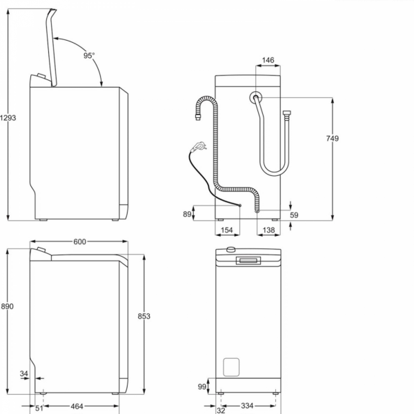 Pralni stroj Electrolux EW6TN4261, 6 kg, zgoraj polnjenje