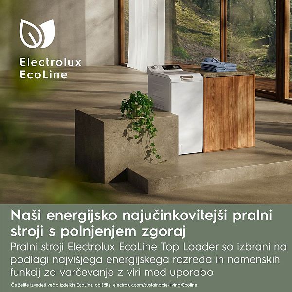 Pralni stroj Electrolux EW7T3372E, polnjenje zgoraj, inverter, 7 kg