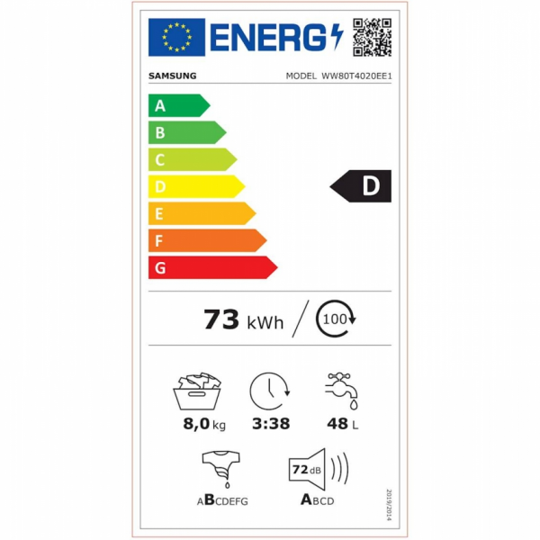 Pralni stroj Samsung WW80T4020EE1LE 8kg basic