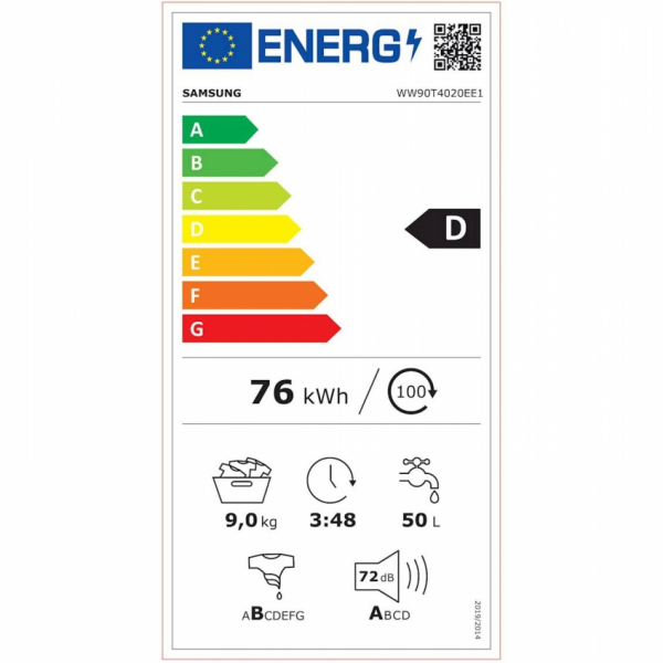 Pralni stroj Samsung WW90T4020EE1LE 9kg basic