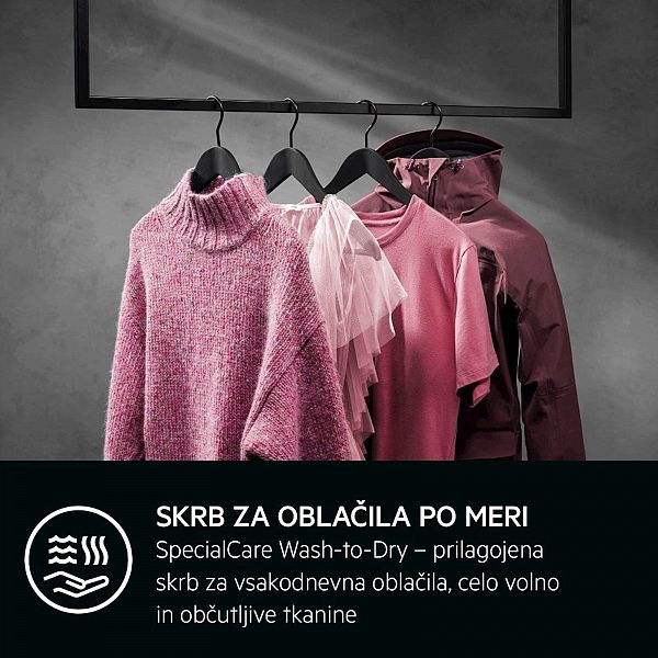 Pralno sušilni stroj AEG L9WAN61BCE, toplotna črpalka, 10+6 kg, WiFi