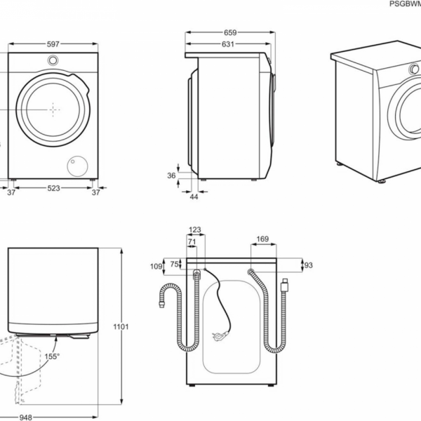 Pralno sušilni stroj AEG LWR73864O, UniversalDose, 8 kg + 5 kg, WiFi