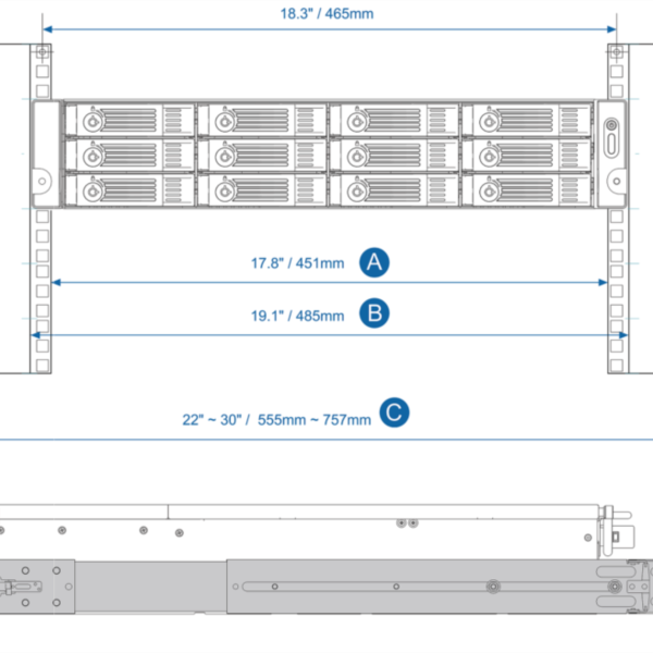 QNAP rail kit (sanke) za 2U NAS-e