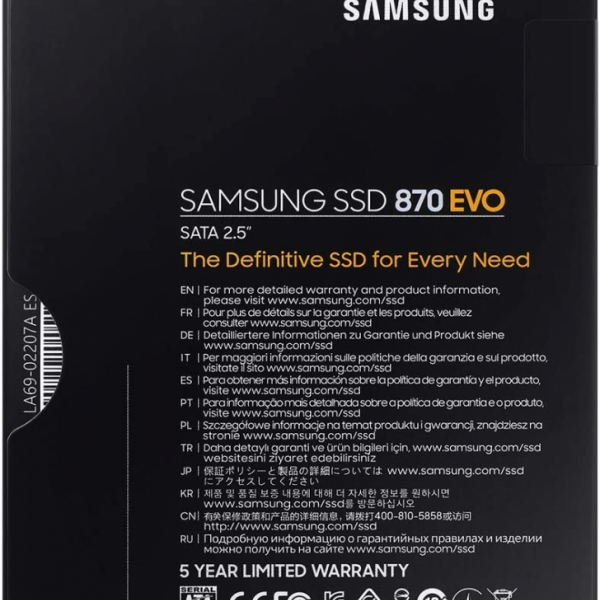 Samsung 500GB 870 EVO SSD SATA3 2.5 disk