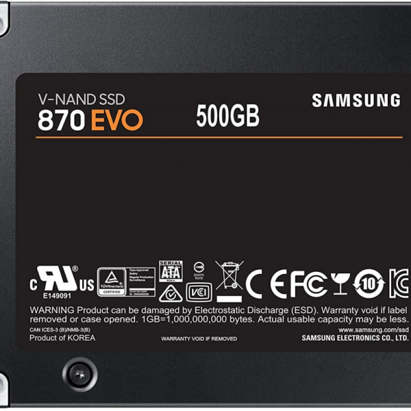 Samsung 500GB 870 EVO SSD SATA3 2.5 disk