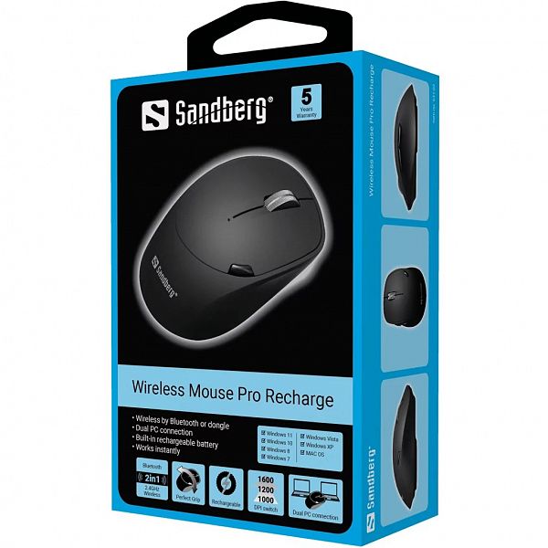 Sandberg Wireless Mouse Pro Recharge polnilna brezžična miška