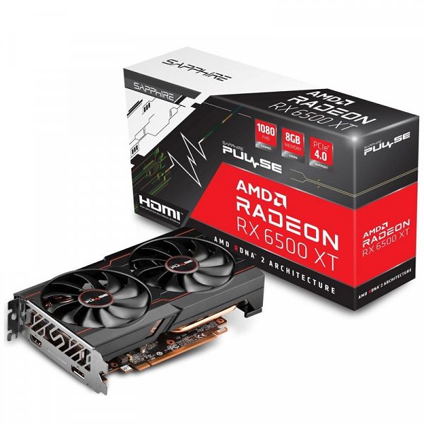 SAPPHIRE PULSE Radeon RX 6500 XT 8GB GDDR6 GAMING (11314-08-20G) grafična kartica