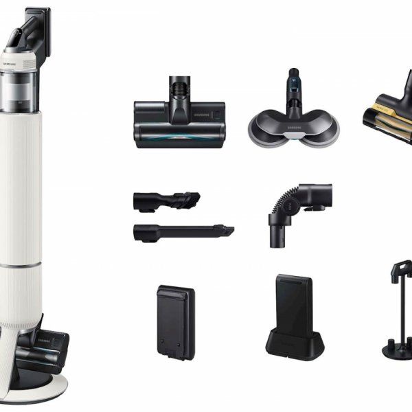 Sesalnik Samsung Bespoke Jet VS80F28DGS/GE Pro extra , bež,  Vrtljivi nastavek za pometanje z razprš