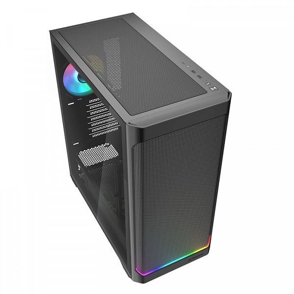 SHARKOON AK4W RGB Strip midiATX okno gaming črno ohišje