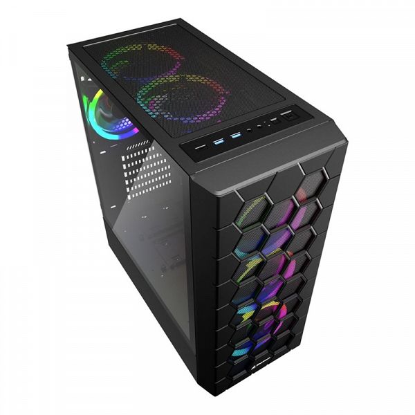 SHARKOON RGB Hex midiATX okno črno ohišje