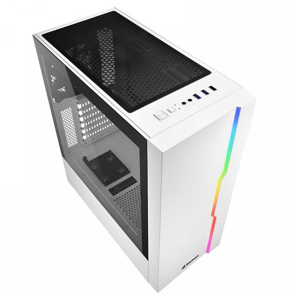 SHARKOON RGB SLIDER midiATX okno gaming belo ohišje