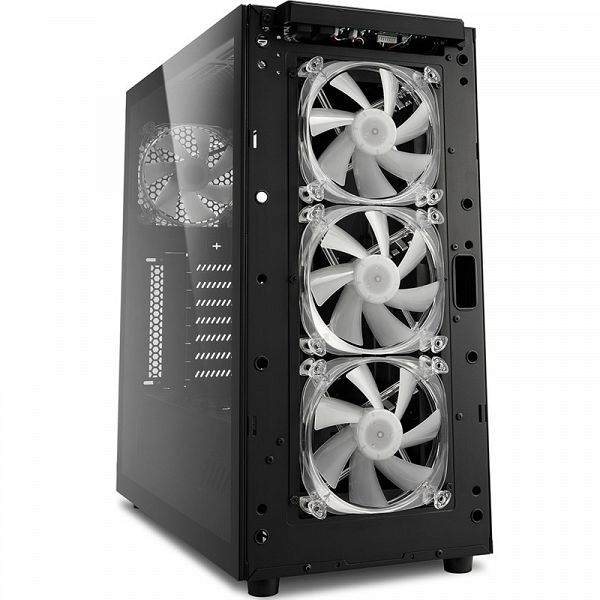 SHARKOON TG6M RGB ATX gaming okno črno ohišje