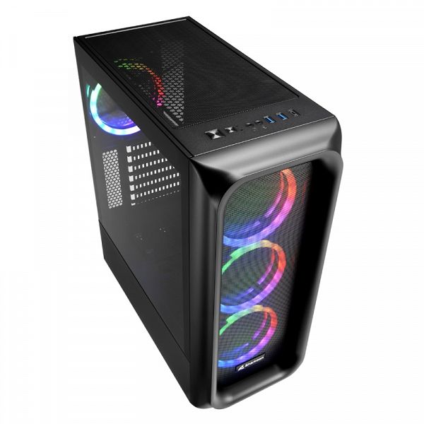 SHARKOON TK5M RGB ATX okno gaming črno ohišje