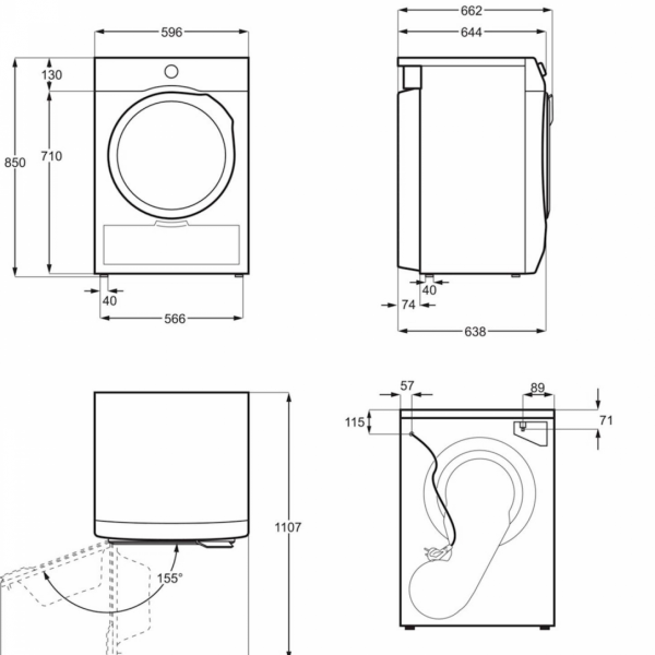 Sušilni stroj Electrolux EW8H258B, 8 kg, toplotna črpalka, A++