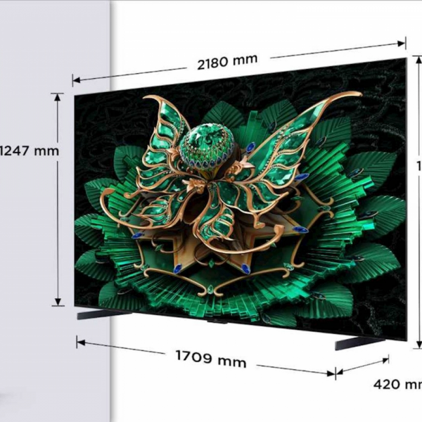 TCL 4K QD-Mini LED HDR PREMIUM 98C71K, Google TV, 144Hz, Ozvočeno z Bang & Olufsen