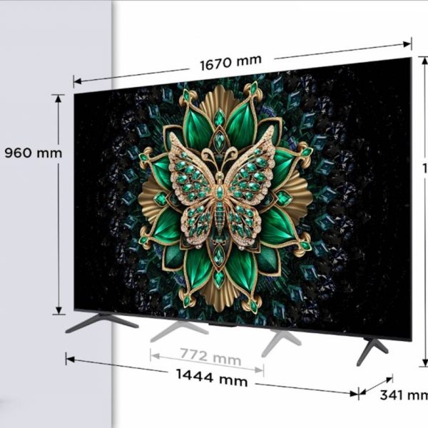 TCL 4K QD-Mini LED TV 75C61K, Google TV, 144Hz, Onkyo zvok z Dolby Atmos