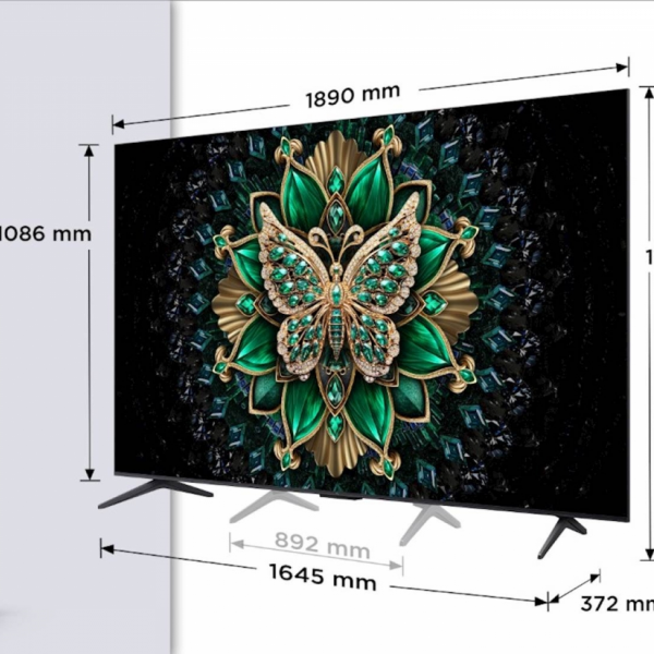 TCL 4K QD-Mini LED TV 85C61K, Google TV, 144Hz, Onkyo zvok z Dolby Atmos