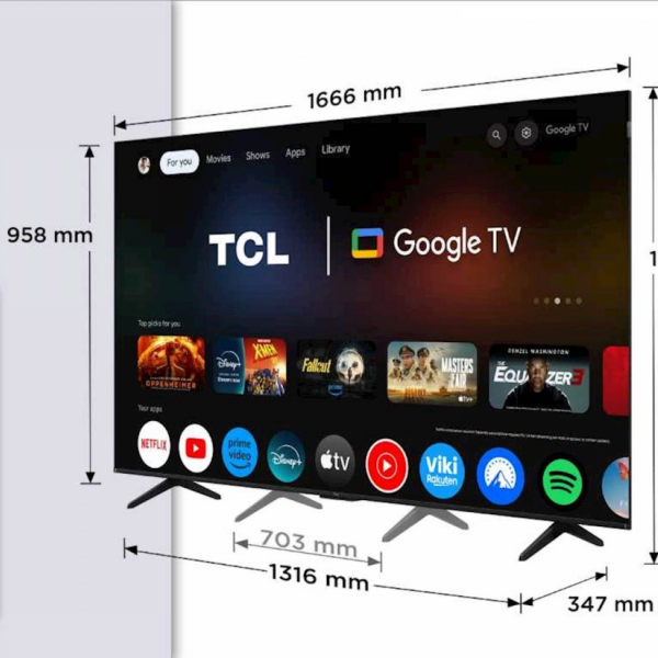 TCL 4K QLED TV 75P71K, Google TV, Dolby Vision & Atmos