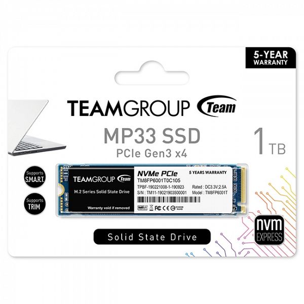 Teamgroup 1TB M.2 NVMe SSD MP33 3D NAND 2280