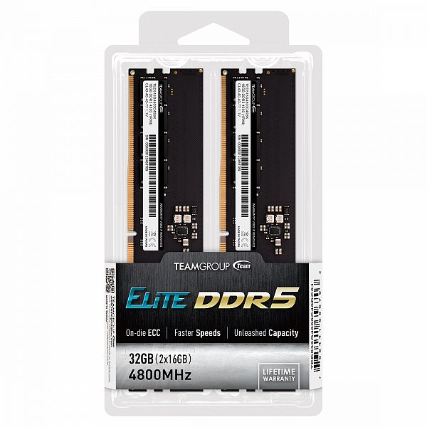 Teamgroup Elite 32GB (2x16GB) DDR5-4800 DIMM CL40, 1.1V