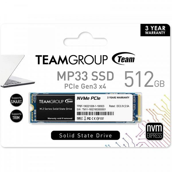 TEAMGROUP MP33 512GB M.2 PCIe NVMe (TM8FP6512G0C101) SSD