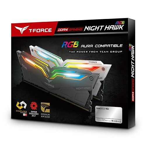 Teamgroup Night Hawk RGB 32GB Kit (2x16GB) DDR4-3600 DIMM PC4-28800 CL18, 1.35V
