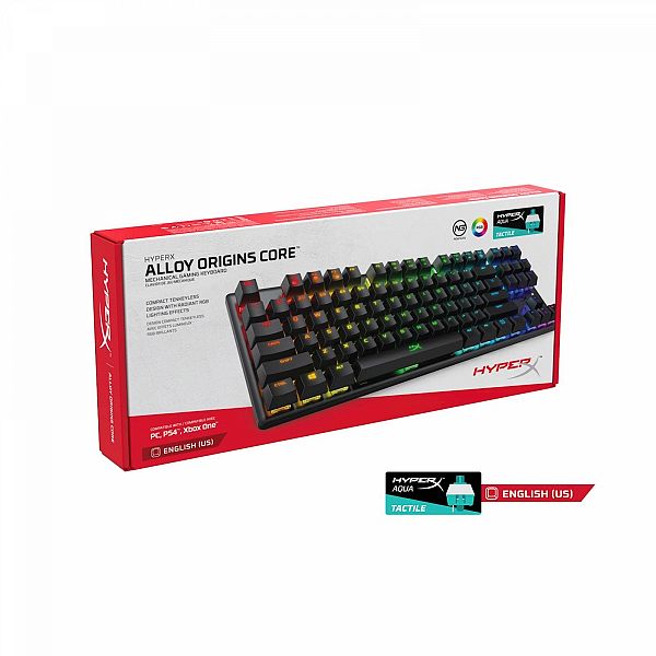 Tipkovnica HP HyperX Alloy Origins Core RGB, mehanična, HyperX Aqua Switch, linear, US