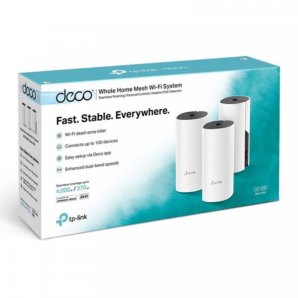 TP-LINK AC1200 Deco M4 3-pack Mesh Dual Band Gigabit brezžični usmerjevalnik - router / dostopna točka-AP