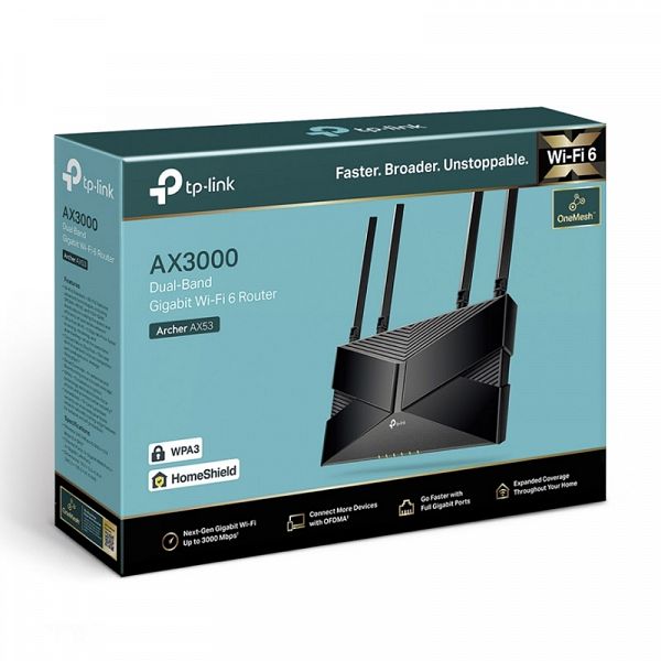 TP-LINK Archer AX53 AX3000 Dual Band Gigabit Wi-Fi 6 brezžični usmerjevalnik - router