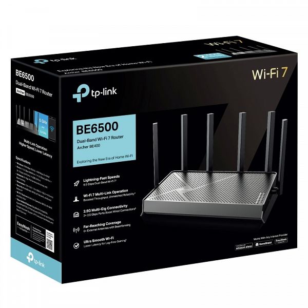 TP-LINK Archer BE400 WiFi7 BE6500 brezžični usmerjevalnik-router / dostopna točka