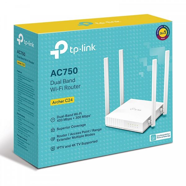 TP-LINK Archer C24 AC750 Dual Band brezžični usmerjevalnik-router