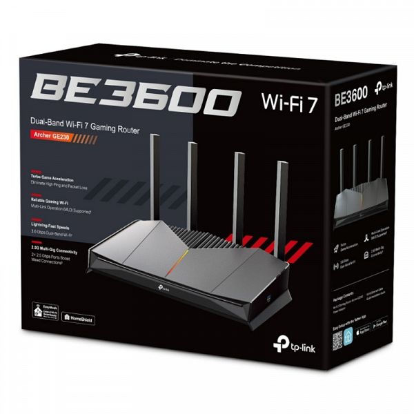 TP-LINK Archer GE230 BE3600 Dual-Band Wi-Fi 7 2,5Gbps RGB Gaming brezžični usmerjevalnik-router