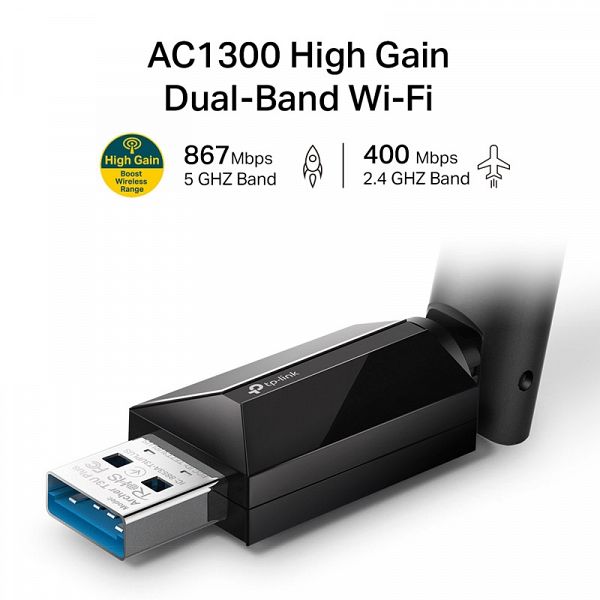 TP-LINK Archer T3U Plus AC1300 Dual USB brezžična mrežni adapter