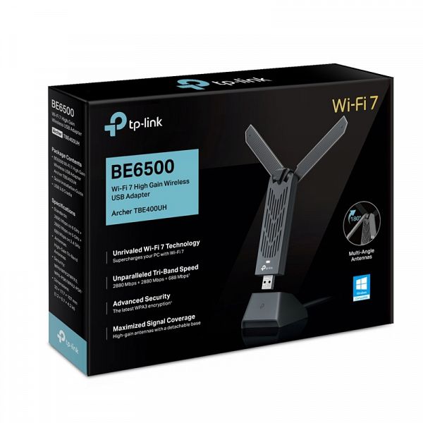 TP-LINK Archer TBE400UH BE6500 WiFi7 High Gain Tri-Band USB mrežna kartica